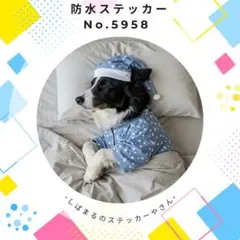 【送料無料❣️】ボーダーコリー防水ステッカー ねんねわんこ