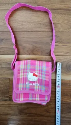ハローキティ キッズ用 ショルダーバッグ ピンクチェック