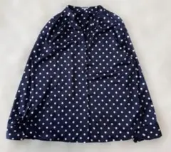 ドット柄 長袖シャツ ネイビー 藍染 華彩工房 - メルカリ