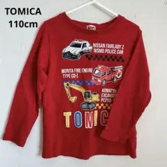TOMICA 車両プリント 長袖カットソー レッド 110cm トミカ キッズ服