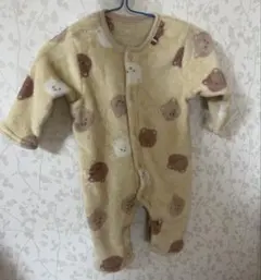ベビーパジャマ フリース クマ柄 ベージュ西松屋　赤ちゃん服　身長60,70cm