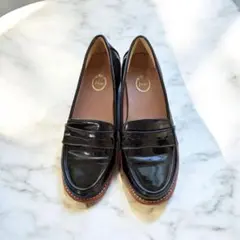 【美品】HARUTA ハルタ ローファー パテントレザー Sサイズ　ブラック