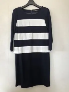 INDIVI インディヴィ　M ボーダーワンピース
