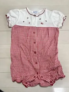 ファミリア　familiar カバーオール　ロンパース　チェック