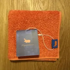 ヒポポタマス　オレンジ正方形タオル タグ付き