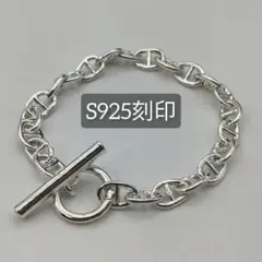 シルバー 925 メンズ ブレスレット 可愛い アンカー チェーン デザイン 銀