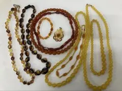 べっ甲風　琥珀風　ネックレス　トップ　　 ブレス　おまとめ10点