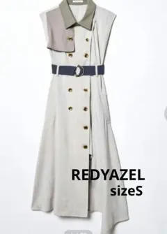 REDYAZEL カラーブロックノースリーブ トレンチワンピース