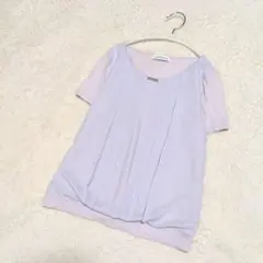 グリーンレーベルリラクシング シフォンプリーツ 異素材 ブラウス トップス