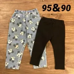 futafutaデニム★UNIQLOレギンス★90センチ★95センチ★ミッキー