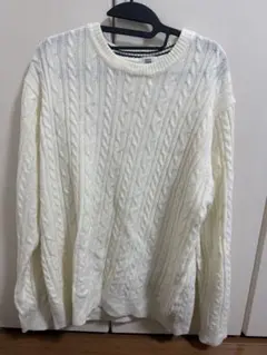 BROWNY STANDARD ケーブルニットセーター XL ホワイト