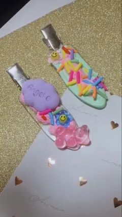 カラフルヘアクリップ2個セット