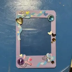 デコ硬質ケース トレカケース パープル リボン バタフライ