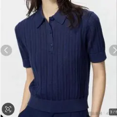 ★お値下げ　ユニクロ　コットンポインテールポロセーター　ネイビー　M★