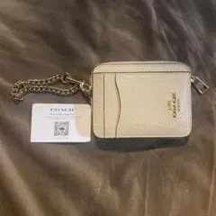 COACH ベージュ カードケース パスケース　小銭入れ　コインケース　財布