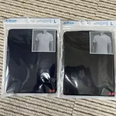 ユニクロ　エアリズム　クルーネックTシャツ 2枚セット L ブラック　ネイビー