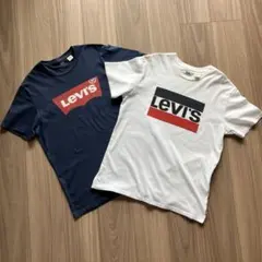 LEVI'S リーバイス ロゴ 半袖Tシャツ Mサイズ （ネイビー・ホワイト）