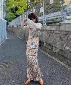 Ameri MIRANDA TAIDAI SHEER LONG TOP - メルカリ