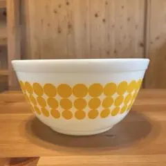 PYREX パイレックス 402 ミキシングボウル イエロー ドット USA製のサムネイル