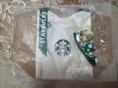 新品２点セットスターバックストートショルダーバッグと熊のキーホルダー送料無料