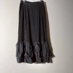 美品】プリーツプリーズ ISSEIMIYAKE 裾シルクフリル ロングスカート