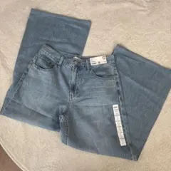 ユニクロ　新品未使用　ドレープワイドフレアジーンズ 27 blue