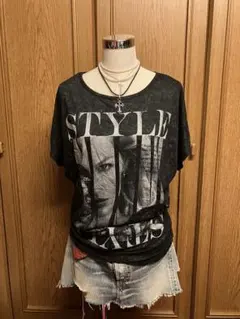 激シブ y2k archive Tシャツ ダークコア グランジ お兄系 フェード y2k グランジ ダークコア ロンドン お兄系 英文字 平成 ギャル Tシャツ