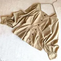 wcloset ボリューム袖ブラウス 　シャツ　ペプラム ベージュ　長袖　F
