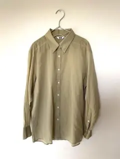 UNIQLO U 長袖　シアーシャツ グリーン　 Mサイズのサムネイル