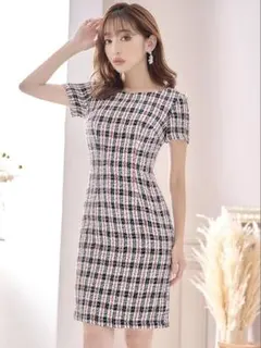 JEWELSチェックツイードドレス