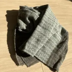 pashmina カシミヤ100％ 幾何学模様 大判ストール グレー