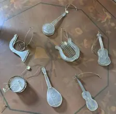 楽器型オーナメント 7個セット貝殻