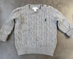 Ralph Lauren ケーブルニットセーター 12M グレー