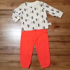 ユニクロ 100 パジャマ 長袖 リサとガスパール 赤 女の子 男の子