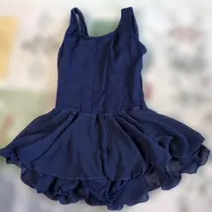 バレリーナキッズ4L号　ネイビー フリル付き バレエレオタード
