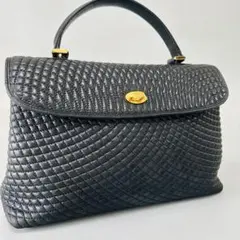 BALLY バリー レザー ターンロック ワンハンドル ハンドバッグブラック系のサムネイル