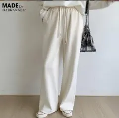 試着のみ　ダークエンジェル　裏起毛パンツ　アイボリー　Ｍ　長め丈　コーデュロイ