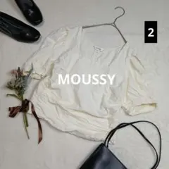 2006ꕤマウジー パフスリーブカットソーブラウス【2】オフホワイト 可愛い