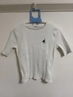 オーガニックコットンランダムリブ胸元刺繍Tシャツ　classicalelf S