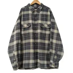 96年 ポルトガル製 Patagonia オンブレ ヘビーフランネルシャツ L