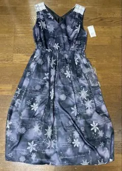 【新品】axes femme　トゥインクルスノー柄　ワンピース　ウエストリボン