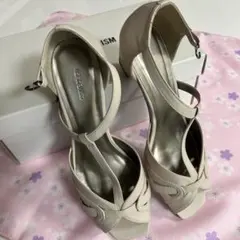 COMME CA ISM ベージュ オープントゥ ハイヒール M