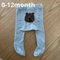 baby Gap クマ刺繍 ベビータイツ グレー