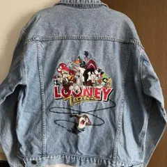 LOONEY TUNES ワーナーブラザーズ Gジャン 古着 L 背面刺繍