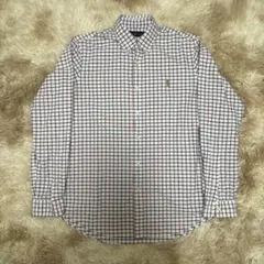 ポロラルフローレン ボタンダウンシャツ チェック柄 レッド Mサイズ 長袖
