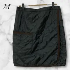 マタニティ　ラップスカート　キルティング　L　ブラック