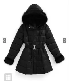 ベルト付きファーAラインダウンコート