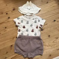 【値下げ中】ミッフィー　3点セット 80センチ　プティマイン　半袖ロンパース