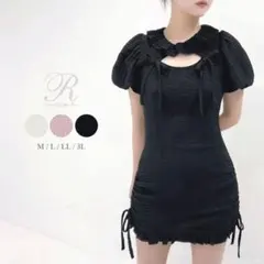 新品未使用 夢展望 Rose オープンリボンドロストシャーリングワンピースのサムネイル