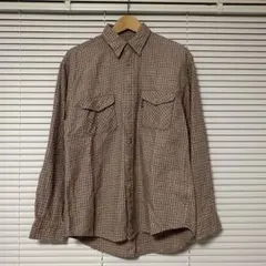 90s FIRST DOWN チェック柄 長袖シャツ ネルシャツ